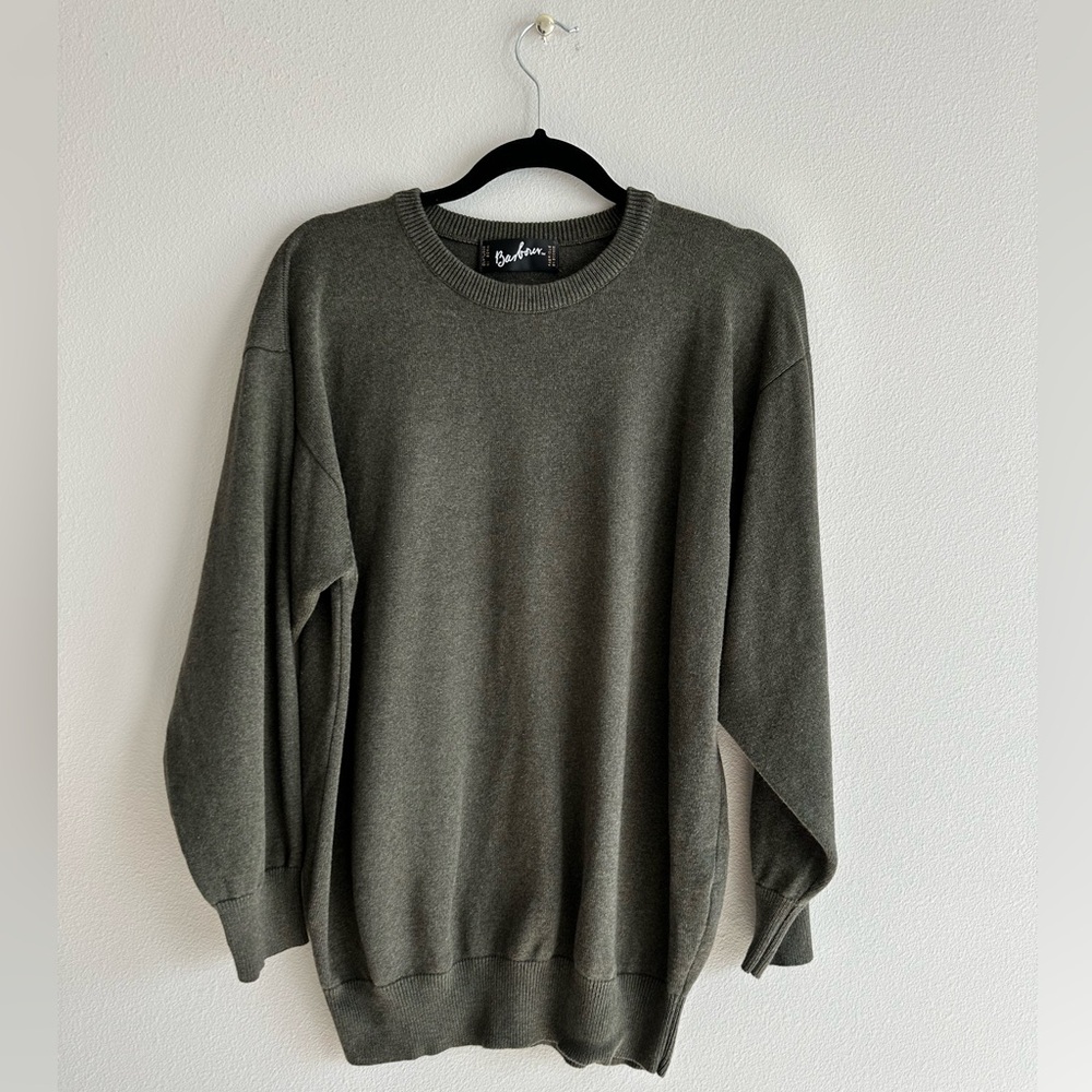 Barbour Olive Green Crewneck Sweater